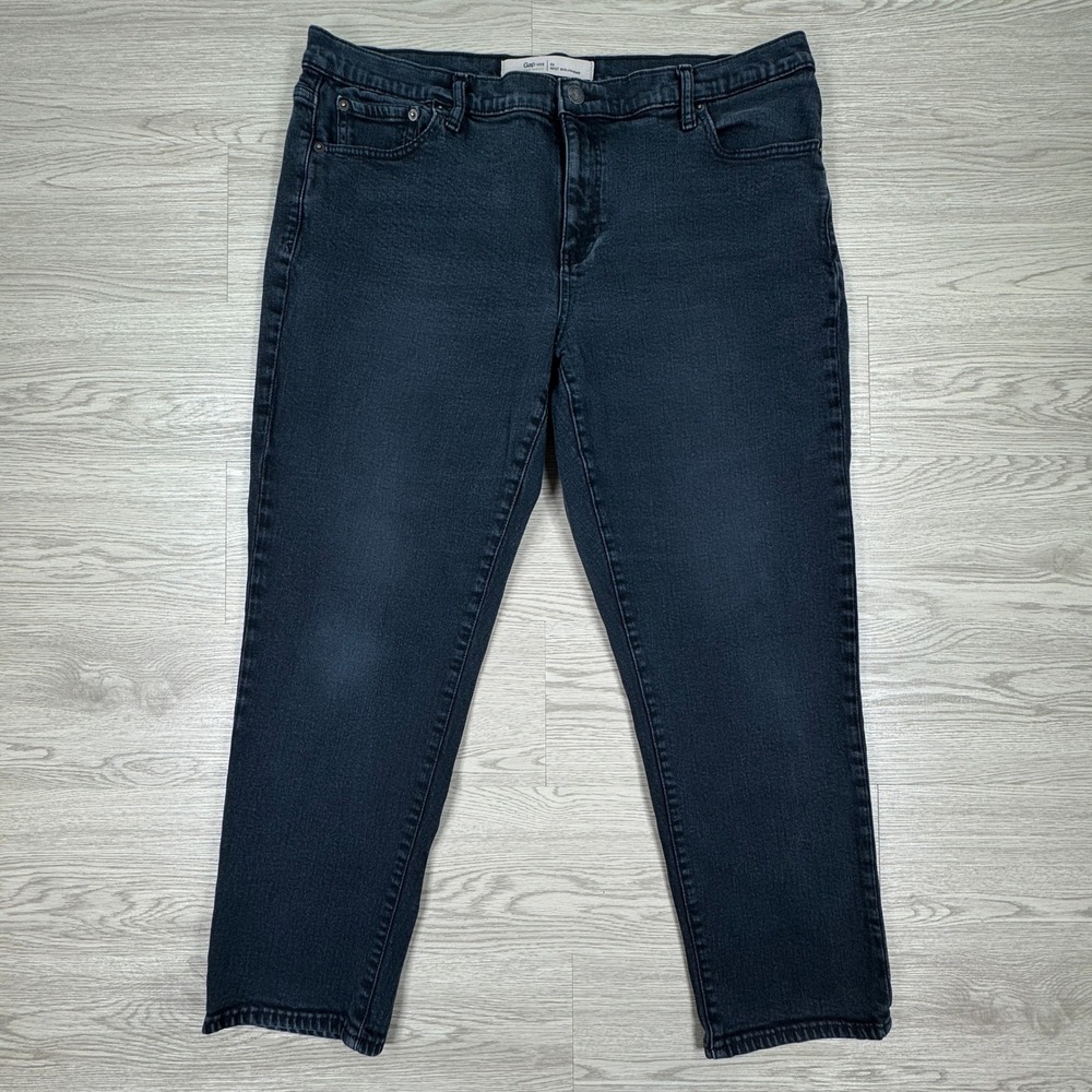 Gap Women's Jeans Best Girlfriend Black 33 Regular Stretch Denim Casual